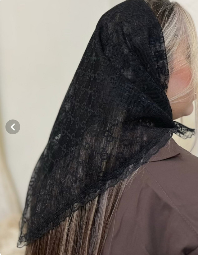 مینی اسکارف توری طرح دار